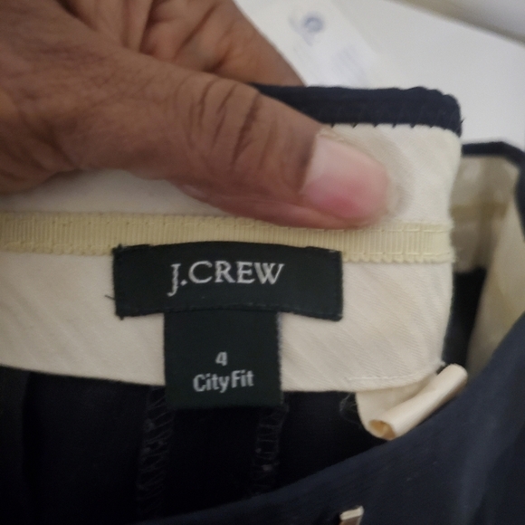 J. Crew Womens City fit Wide leg Pants with Cuffs 100% Cotton Black Size 4 - Picture 7 of 8